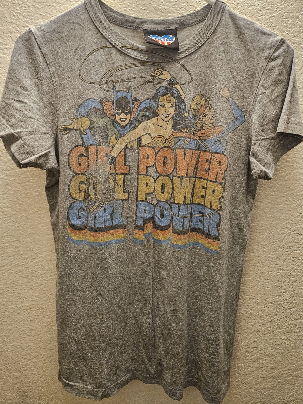 Girl Power Graphic Tee - Gray Womens Shirt